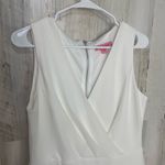 Betsey Johnson Scuba Crepe Faux Wrap Dress White size 10 Ruffle Bridal Summer Photo 3