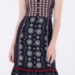 Veronica Beard NWOT Giuliana Black Beaded Embroidered Linen Floral Midi Dress Photo 0