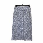 J.Jill  Chevron White Blue Cotton Blend Midi Skirt Photo 1