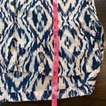 Athleta  Ikat Print Tunic Top Women XXS Blue White Cotton Silk Shirt Dress Preppy Photo 9