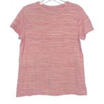 Talbots  Womens T Shirt Size Small Pink Orange Short Sleeve Crew Neck Striped Photo 1