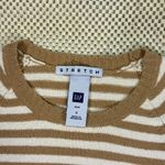 Gap Vintage Y2K  Striped Knit Sweater Beige White Long Sleeve Crewneck Women's S Photo 4