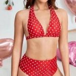 SheIn red poka dot bikini, size large Photo 0