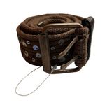 Chocolate Brown Sequin Embellished Women's Studded Belt 43” | Y2K Era NWOT Photo 3