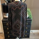 STYLE LONDON Black Print Keyhole Long Sleeve Shift Dress Size Large Photo 6