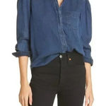 Rails Long Sleeve Button Up Madelyn Chambray Shirt Top Pacific Blue Wash Small Photo 0