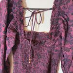 Free People Free‎ People Smock It To Me Mini Dress Purple Floral Long Sleeve Size XS Photo 5