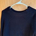 Athleta Black Ribbed Knit Sweater Pullover Crew Neck Long Sleeve Women's Size M Photo 1