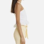 Veronica Beard  Arienne Ruched Stretch Cotton Halter Top Size 4 Photo 3