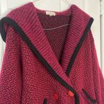 Mohair Wool Blend Oversized Coat Cardigan Long Cape Duster Pattern Sweater Small Photo 2