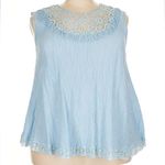 Lane Bryant  Light Carolina Blue Textured Crochet Lace Blouse Plus Size 22 / 24 Photo 0