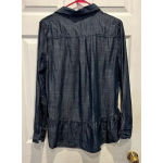 Banana Republic Factory 100% Lyocell Chambray Button Up Shirt Ruffle Hem Small Photo 3