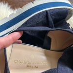 Italian Clorinda Antinori Boutique Women's Navy Suede slingback platform sandals Blue Size 8 Photo 1