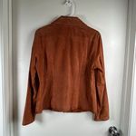 Live a Little  Orange Red 100% Leather Button Jacket Women Large Photo 1