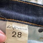 Driftwood Kelly Straight Leg Jeans Floral Embroidery Size 28 Distressed Photo 6