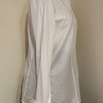 Farinaz Taghavi NWT White Black Stripe Button Down Blouse V Neck Collard… Size 2 Photo 4