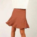 Free People Solid Gold Knit Skirt Cocoa Heather Photo 0