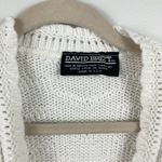 Vintage Womens L White Scallop Chunky Knit Cardigan Cottagecore Coastal Grandma Size L Photo 3