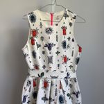 Elise IV Printed Fit & Flare Dress Sleeveless Ivory Colorful Gemstone White Size 12 Photo 2