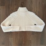 Cecilie Bahnsen Giselle Wool Alpaca Cableknit Turtleneck Crop Sweater Ivory XS/S White Photo 7