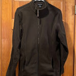 Lands' End LANDS’END womens brown zip up fleece size large . Photo 0