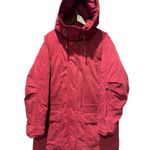 L.L.Bean Vintage Red Burgundy Goose Down Parka Coat removable hood size XL Photo 12