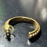 Oscar de la Renta Vintage  Signed 1990's 1-7/8" Gold Tone Textured Hoop Earrings Photo 4