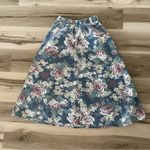 Vintage Vivaldi Jeanswear Floral Midi Length Denim Button up Skirt Green Size 6 Photo 3