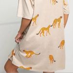 easel Ecru leopard T-shirt dress. Trendy 100% cotton oversized size small Photo 2