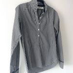 Vineyard Vines Black Gingham Ruffleneck Buttoned Blouse Photo 1