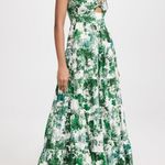 CARA CARA Green Delilah Tiered Floral Print Cutout Maxi Dress S White Photo 4