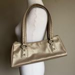 Perlina Silver Taupe Y2K Leather Baguette Shoulder Bag Classic Staple Vintage Photo 1