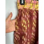 Aerie  Jacquard Paperbag Waist Yellow‎ Shock Brown Tassel Front Short SMALL NWT Photo 2