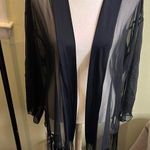 Victoria's Secret Victoria’s Secret Very Sexy black sheer fringe robe kimono, XS/S Photo 0