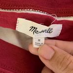 Madewell  Women’s Easy Crop Tee Murph Stripe Crimson Cropped Boxy T-Shirt Small Photo 3