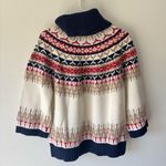 Lands’ End Ski Fair Isle Turtle Neck Sweater Wool Alpaca Cabin Fisherman Holiday Blue Size L Photo 5