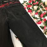Hot Topic  Distressed Black Jeans Ripped Knees Plaid Top Design High Waist Photo 6