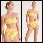 Veronica Beard 💕💕 Catarina Bandeau Bikini Top (L) + Azoia Tie Waist Bottom (XL) Photo 3