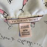 Victoria's Secret Victoria’s Secret Satin Feel Champagne Print Pajama Top Medium White Pink Black Photo 8