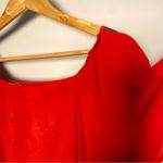 Cloud Chaser Red Square Neck Top Flowy Embroidered Short Sleeve Fairy Floral Boho Cottage S Photo 4