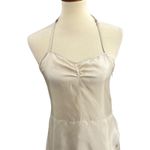 Cream Halter Slip Dress Wrap Style Sheer Lightweight Side Zip S/M Photo 1