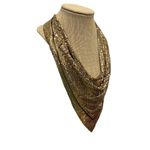 Whiting & Davis Vintage  Gold Tone Mesh Like Purse or Bag Disco Retro Necklace Photo 1