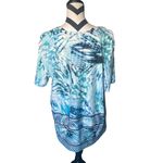 {BNWOT} ~ BON WORTH ~ Open front ~ beautiful blues ~ blouse Photo 3