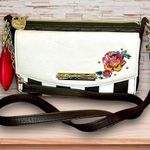 Betsey Johnson  "Luv Betsey" Striped Crossbody
Bag with Embroidered Rose 🌹 Photo 0
