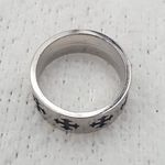 Silver Stainless Steel Black Enamel Cross Band Ring For Men Women Ring Size Photo 3