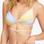 Billabong  NWT Striped Triangle Wrap Bikini Top Size Medium Swim Summer Beach Photo 0