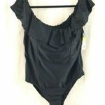 Kona Sol  One Piece Swimsuit Ruffle Off Shoulder Spaghetti Strap Basic Black 16W Photo 0