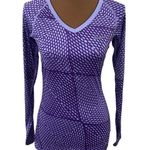 Nike  Pro athletic purple printed fitted v-neck performance long sleeve top sz S Photo 0