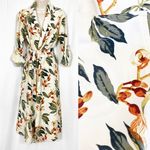 Aritzia Babaton X Kahlo Longline Duster Robe Trench Coat Jacket: Tropical Floral Photo 2
