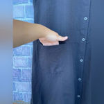 GUDRUN SJODEN Dress Organic Cotton Button Front Pockets Lagenlook dress medium Black Photo 2